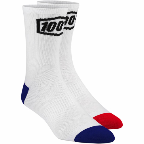 100% - 100% Terrain Socks - 24003-000-18 - White - Lg-XL