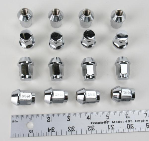 Douglas Wheel Tire - Douglas Wheel Tire Lug Nuts - 3/8in. x 24 - Tapered - Chrome - 952-91K