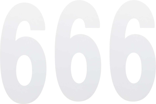 Factory Effex - Factory Effex Standard Numbers 8in. - White - No. 6 - 02-4486