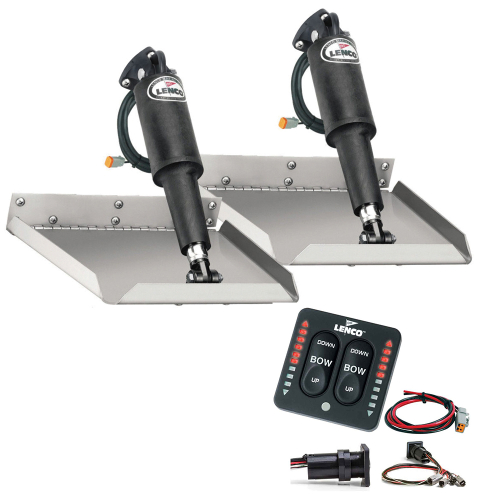 Lenco Marine - Lenco 9" x 9" Edgemount Trim Tab Kit w/LED Indicator Switch Kit 12V