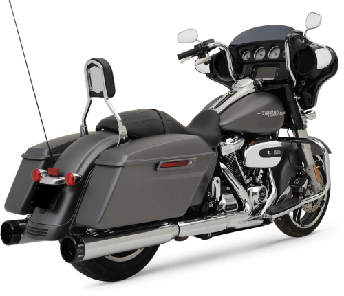 Khrome Werks - Khrome Werks 4.50in. HP-Plus Slip-On - Chrome with Black Billet End Caps - 202725