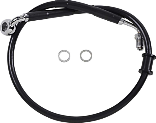 Drag Specialties - Drag Specialties Standard Length Front Stainless Steel Brake Line Kit - Black Vinyl - 1741-5818