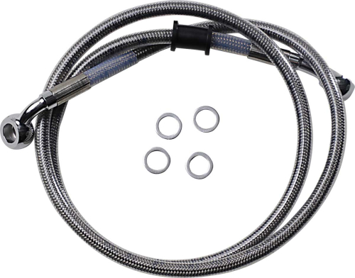 Drag Specialties - Drag Specialties Standard Length Front Stainless Steel Brake Line Kit - Clear - 1741-5842