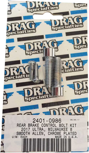 Drag Specialties - Drag Specialties Rear Brake Control Bolt Kit - Smooth - 2401-0986
