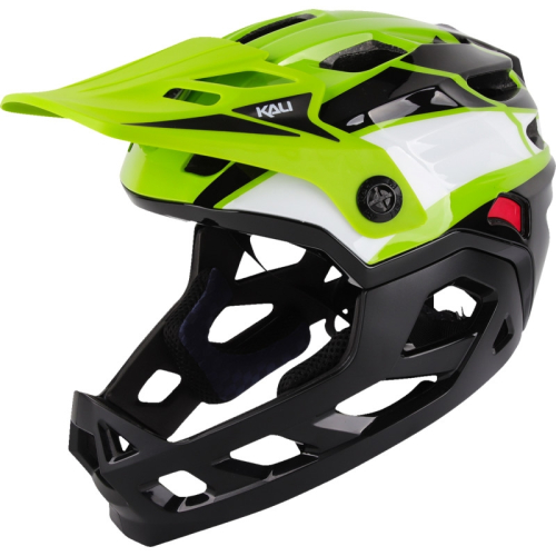 Kali Protectives - Kali Protectives Child Maya Race Helmet - 0221923322 - Gloss Lime/White/Black - OSFA