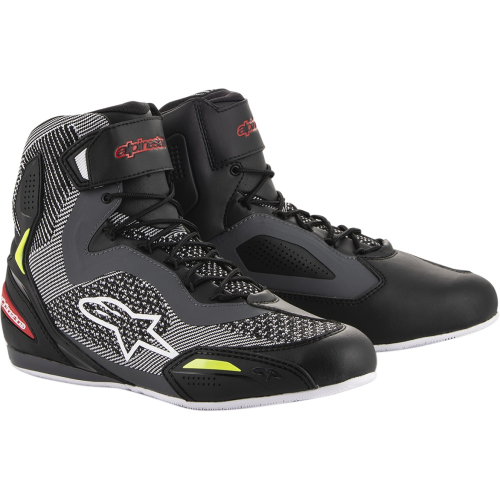Alpinestars - Alpinestars Faster-3 Rideknit Riding Shoes - 25103191315-8.5 - Black/Gray/Red/Fluo Yellow - 8.5