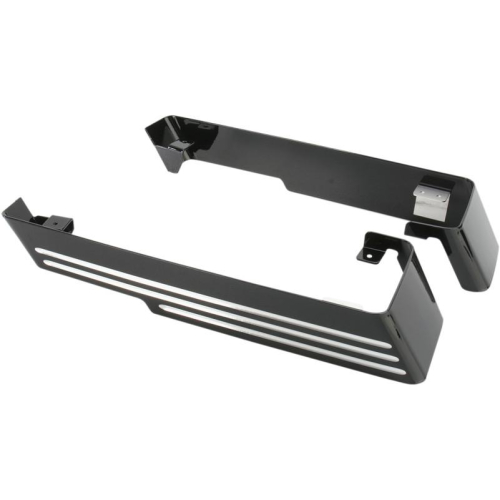 Cyclesmiths - Cyclesmiths Billet 3in. Saddlebag Extention without Cutout - Black Powder-Coat with Highlighted Groves - 202-BP-14