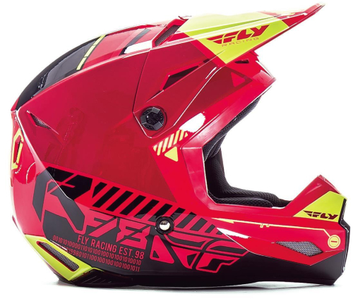 Fly Racing - Fly Racing Kinetic Elite Onset Youth Helmet - 73-8502YM - Red/Black/Hi-Vis - Medium