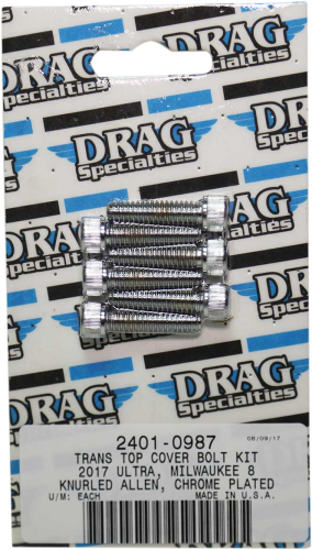 Drag Specialties - Drag Specialties Transmission Top Cover Bolt Kit - Knurled - 2401-0987