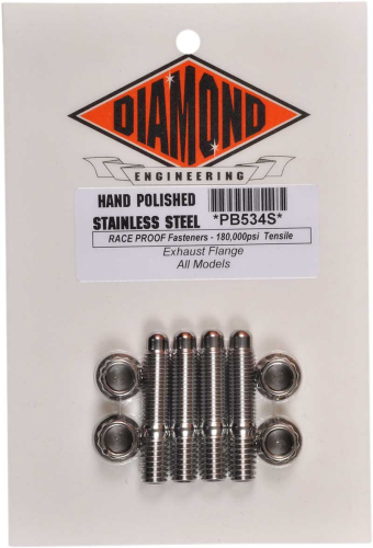 Diamond Engineering - Diamond Engineering Exhaust Flange 12-Point Stainless Engine Bolt Kit - PB534S