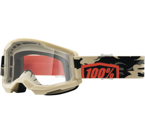 100% - 100% Strata 2 Kombat Goggles - 50027-00007 - Kombat / Clear Lens - OSFM