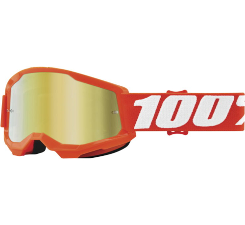 100% - 100% Strata 2 Youth Goggles - 50032-00005 - Orange / Gold Mirror Lens - OSFA