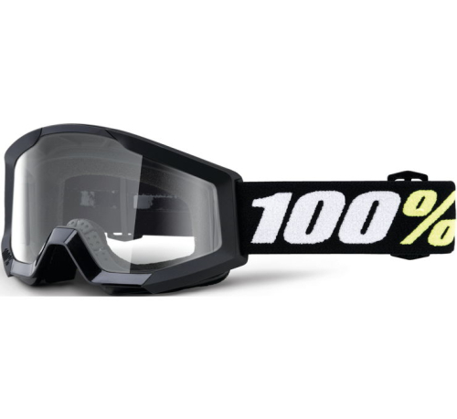 100% - 100% Strata Mini Youth Goggles - 50033-00001 - Black / Clear Lens - OSFA