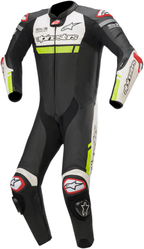 Alpinestars - Alpinestars Missile Ignition One-piece Leather Suit - 3150120-125-58 - Black/White/Fluo Yellow - 58