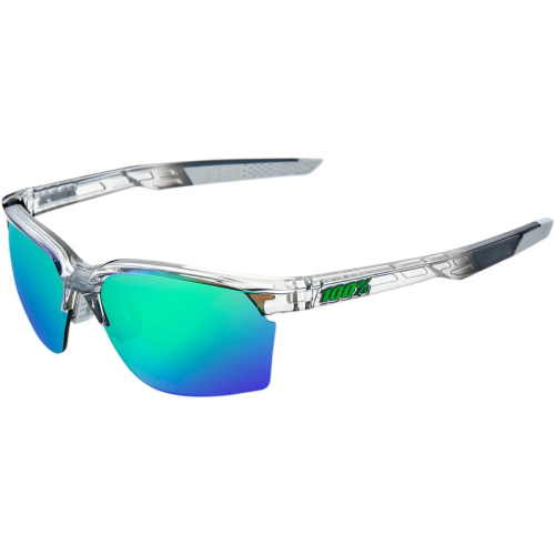 100% - 100% Sportcoupe Sunglasses - 61020-253-45 - Gray/Green Mirror Lens