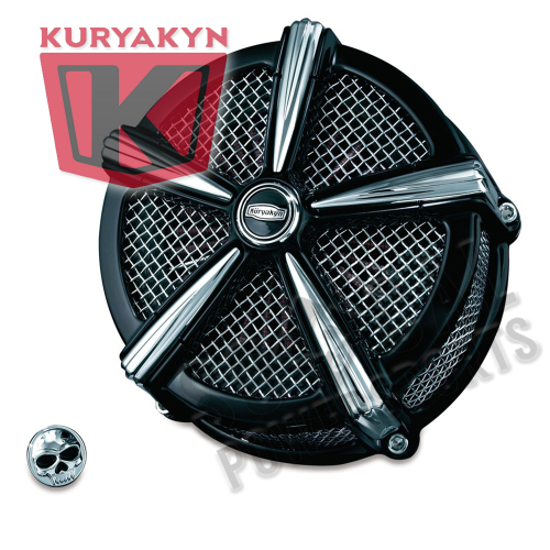 Kuryakyn - Kuryakyn Mach 2 Air Cleaner - Black & Chrome - 9514