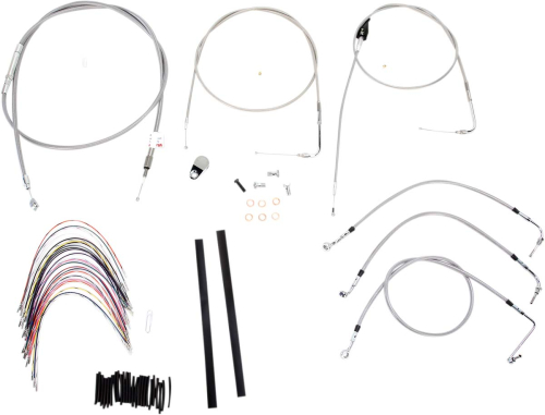 Burly Brand - Burly Brand Extended Cable/Brake Line Kit for 18in. Gorilla Handlebars - Stainless Steel - B30-1084