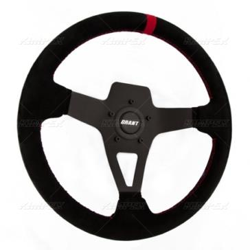 Grant - Grant Suede Series Steering Wheel - Black/Red - 8521