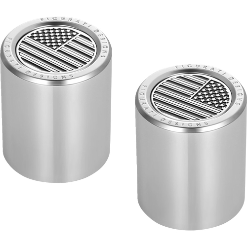 Figurati Designs - Figurati Designs Docking Hardware Cover - Stainless Steel with American Flag Skull - FD26-DC-2730-SS