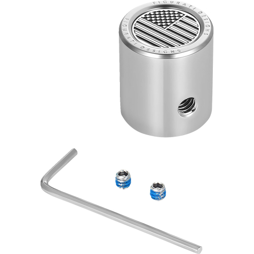 Figurati Designs - Figurati Designs Heel-Toe Shifter Cover - Stainless Steel with American Flag Skull - FD26-HTSC-SS