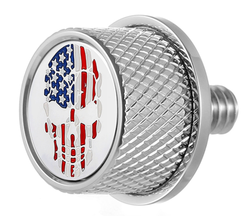 Figurati Designs - Figurati Designs Seat Mounting Knob - Stainless steel with American Flag Skull - FD24-SEAT KN-SS