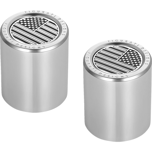 Figurati Designs - Figurati Designs Docking Hardware Cover - Stainless Steel with Short Contrast Cut American Flag Skull - FD26-DC-2530-SS