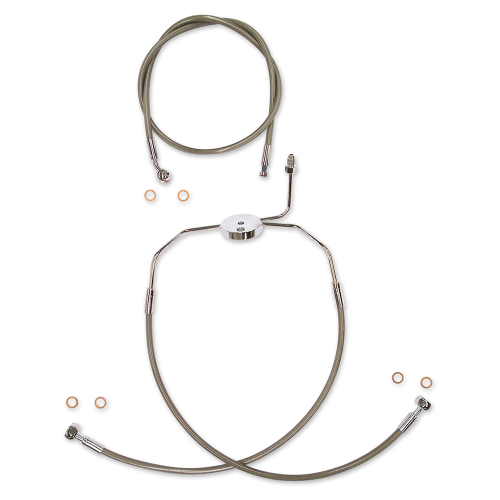 Magnum - Magnum Clear Coated XR Stainless Front Brakeline Kit - 19in. Upper Brake Length - SSC1304-19