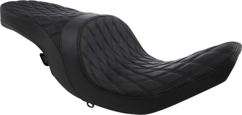 Drag Specialties - Drag Specialties Low Profile Touring Seat - Double Diamond - Black - Vinyl - 0810-2273