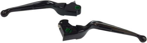 Drag Specialties - Drag Specialties Slotted Wide Blade Lever Set - Matte Black - 0610-1985