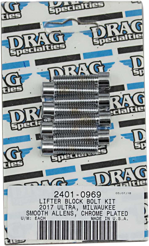 Drag Specialties - Drag Specialties Lifter Block Bolt Kit - Smooth - 2401-0969