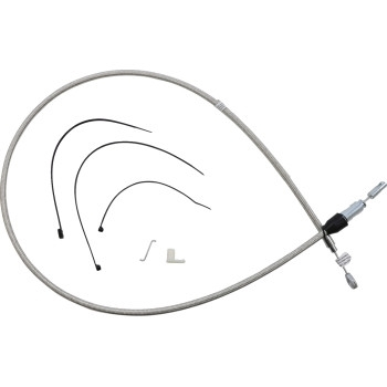 Magnum - Magnum Alternate Length Polished Stainless Quick Connect Braided Upper Clutch Cable - 52in. - 523418HE