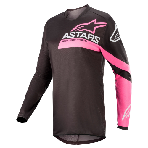 Alpinestars - Alpinestars Stella Fluid Womens Jersey - 3782422-1390-XS - Black/Pink Fluo - X-Small