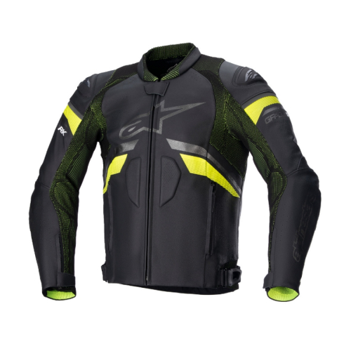 Alpinestars - Alpinestars GP Plus R V3 Rideknit Leather Jacket - 310032115562 - Black/Yellow Fluo - 52