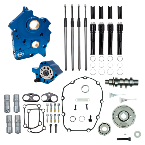 S&S Cycle - S&S Cycle Gear Drive Camchest Kit for M-Eight -  Gloss Black Pushrod Tubes with 465 Cam - 310-1013A
