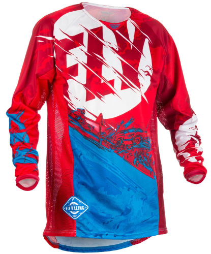 Fly Racing - Fly Racing Kinetic Outlaw Jersey - 371-522X - Red/Blue - 2XL