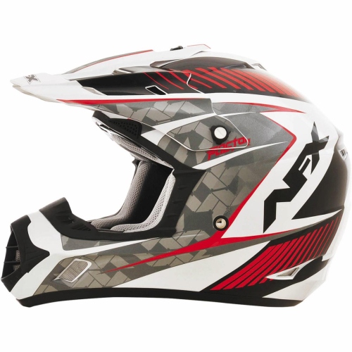 AFX - AFX FX-17 Factor Helmet - 01104501 - Pearl White/Red Gloss Factor - Medium