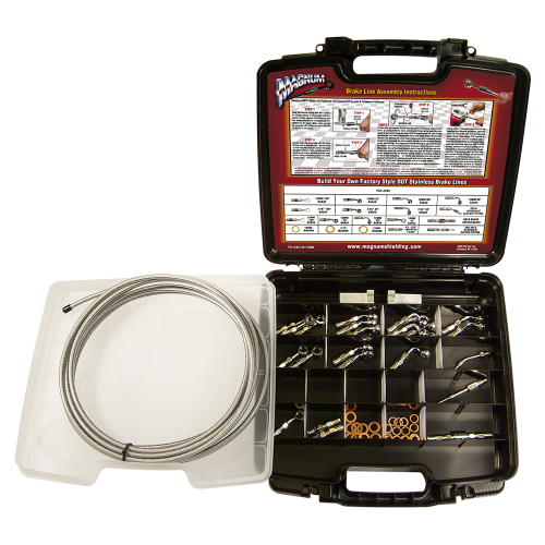 Magnum - Magnum Build Your Own Brake Line Deluxe Builder Kit - Chrome - 399001