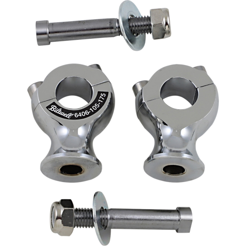 Biltwell Inc. - Biltwell Inc. 7/8in. Slimline Risers - Raw Polished - 6406-105-175