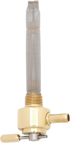 Pingel - Pingel Power-Flo Fuel Valve - 3/8in. NPT Round - 180 Deg. Outlet Facing Inward - Old School Brass - 6211-BR