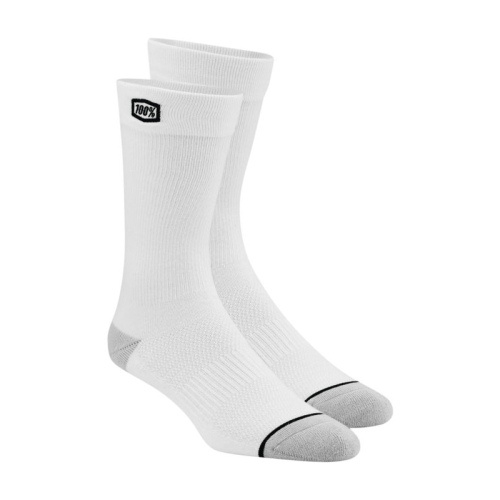 100% - 100% Casual Solid Socks - 20050-00009 - White - Lg-XL