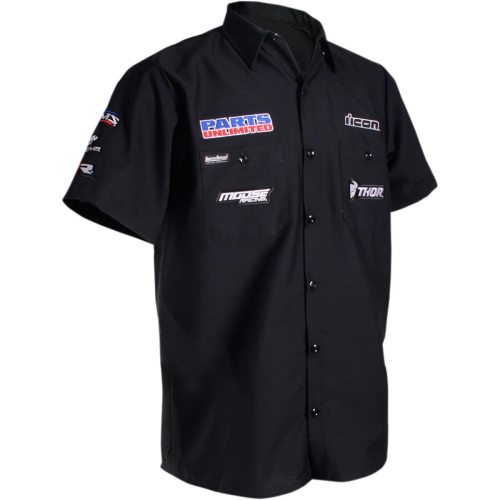 Throttle Threads - Throttle Threads Parts Unlimited Short-Sleeve Shop Shirt - PSU32S24BKLR - Black - Large