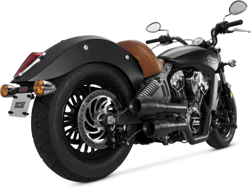 Vance & Hines - Vance & Hines Hi-Output Grenades 2-Into-2 Exhaust - Black/Black - 18654