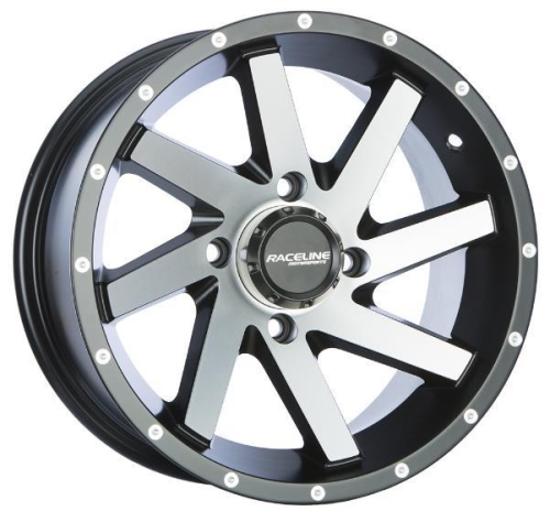 Raceline - Raceline Twist Machined Wheel - 14x7 - 4+3 Offset - 4/156 - Black/Machined - A8247056-43