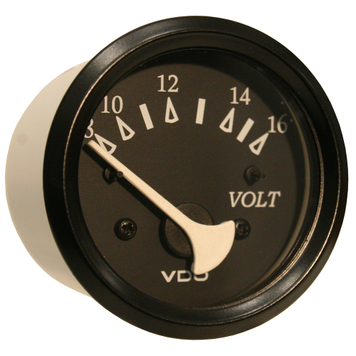 VDO - VDO Cockpit Marine 52mm (2-1/16") Voltmeter- Black Dial/Bezel