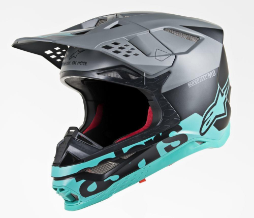 Alpinestars - Alpinestars Supertech M8 Radium Helmet - 8301519-1306-XL - Black/Mid Gray/Teal - Large