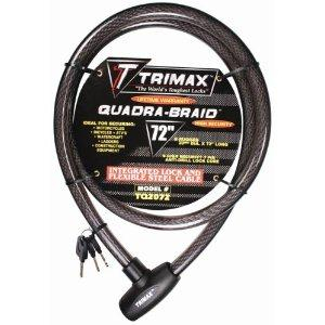 Trimax - Trimax Trimaflex Max Security Braided Cable with Keyed Cable Lock - 72in. x 15mm - TQ2072