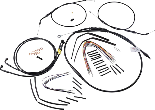 Burly Brand - Burly Brand Extended Cable/Brake Line Kit for 12in. Ape Handlebars - Black - B30-1197