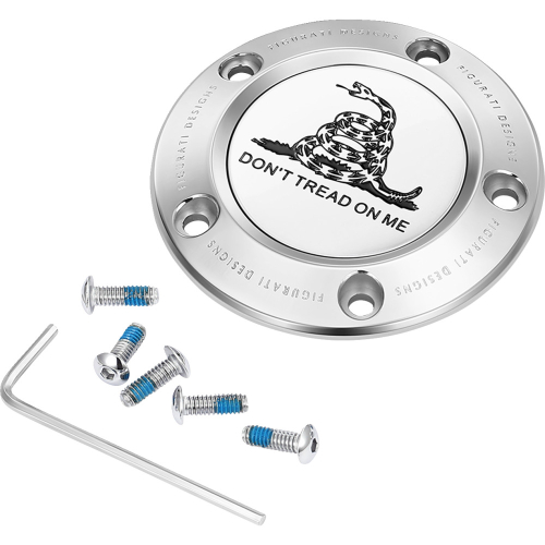 Figurati Designs - Figurati Designs Timing Cover - Stainless Steel with Black Dont Tread On Me - 5 Hole - FD40-TC-5H-SS