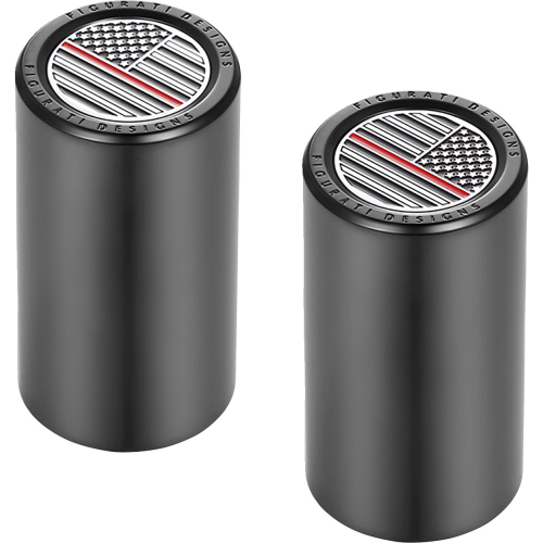 Figurati Designs - Figurati Designs Docking Hardware Cover - Black with Long Red Line American Flag Skull - FD73-DC-2545-BK