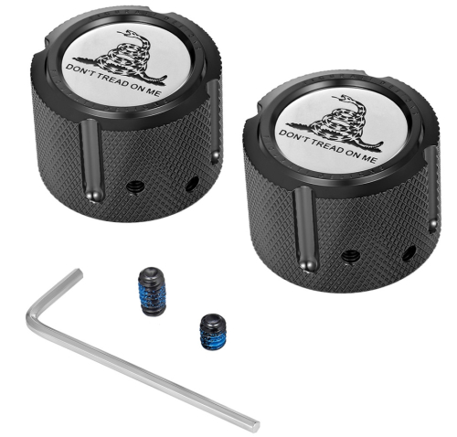 Figurati Designs - Figurati Designs Front Axle Nut Cover - Black with Dont Tread On Me - FD40-FAC-BK